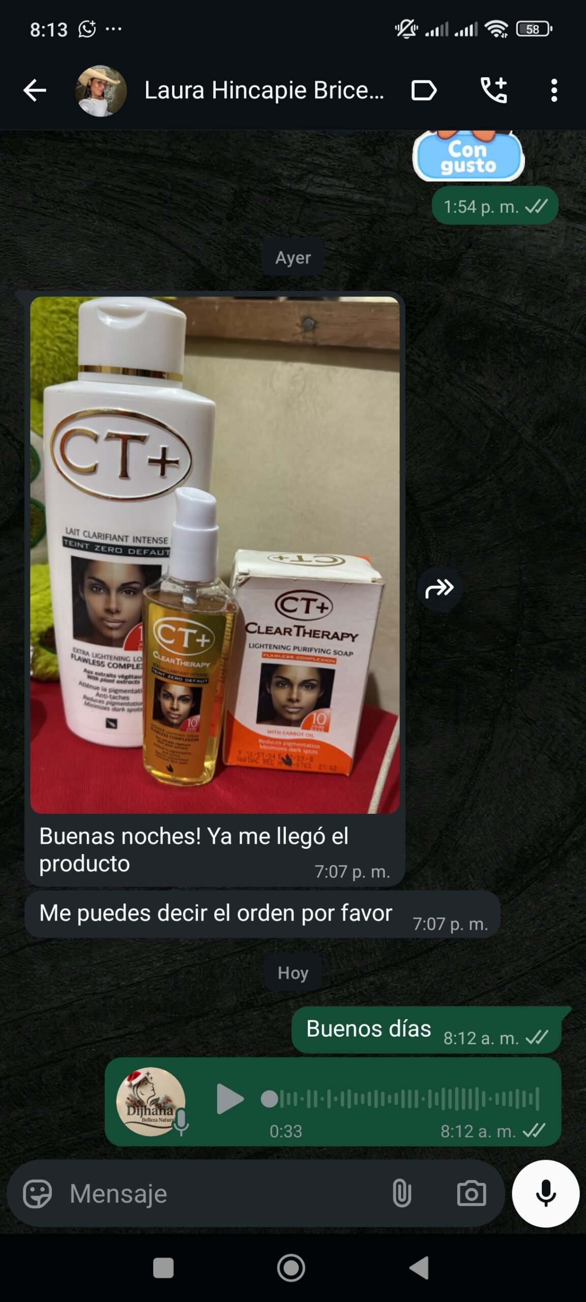 llega pedido 12